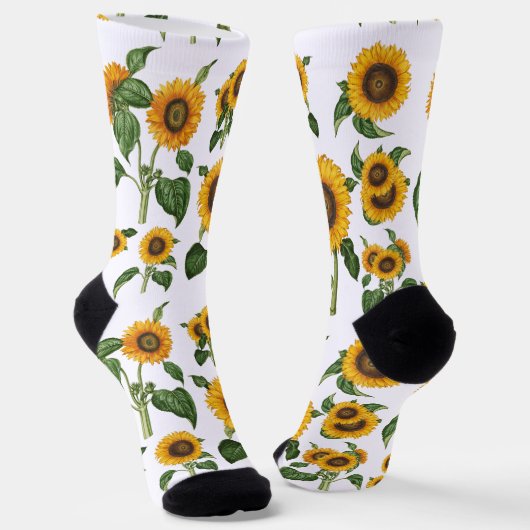 Chaussette Sunflowers Botanical Greenery (Angulaire)