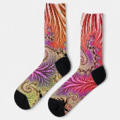 Chaussette Super Abstrait Digital Funky Boho Spiral Fractal (Gauche)