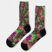 Chaussette Super Boho Hippie Funky Spiral Fractal Art (Gauche)