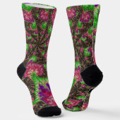 Chaussette Super Boho Hippie Funky Spiral Fractal Art (Angulaire)