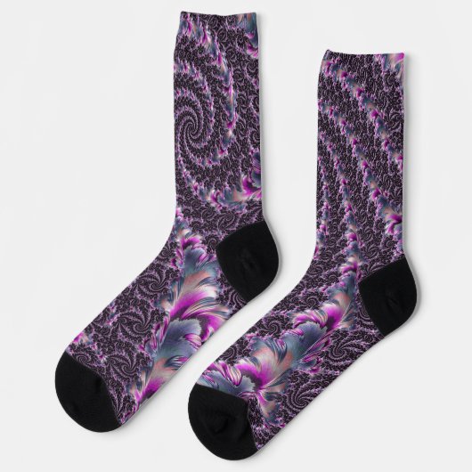 Chaussette Super Trippy Funky Psychedelic Spiral Fractal Art (Gauche)