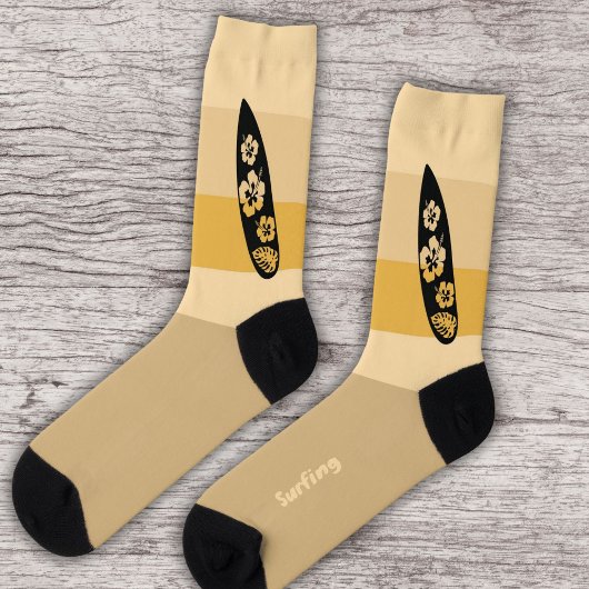 Chaussette Surf Silhouette sur Ocean Beach Sand