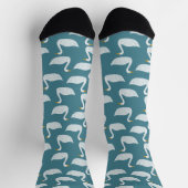 Chaussette Swan Bird Pattern Teal Green (Haut)
