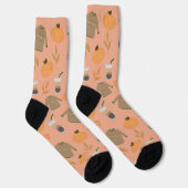 Chaussette Sweaters, Citrouille et Motif d'automne de café gl (Droite)