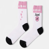 Chaussette Sweet 16 nom anniversaire rose (Gauche)