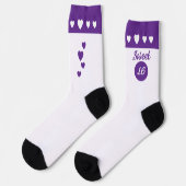 Chaussette Sweet 16 nom violet anniversaire (Gauche)