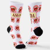 Chaussette Sweet Juicy Strawberries Summer Fruit  (Angulaire)