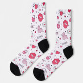 Chaussette Sweet Valentine sur tout le Motif d'impression (Gauche)
