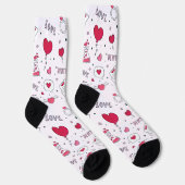 Chaussette Sweet Valentine sur tout le Motif d'impression (Droite)