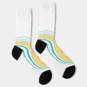 Chaussette Swirl simple - Turquoise et jaune (Droite)