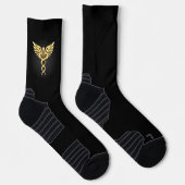 Chaussette Symbole caducee polygonale or (Droite)