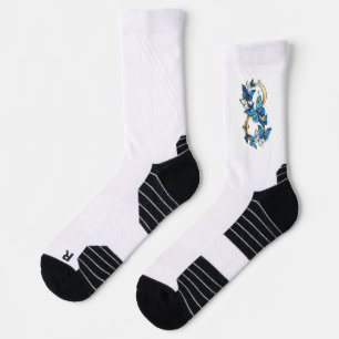 Chaussette Symbole infini de papillons Morpho bleus