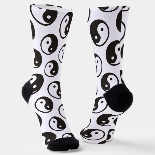 Chaussette Symbole Yin Yang - conception de tatouage solide (Angulaire)