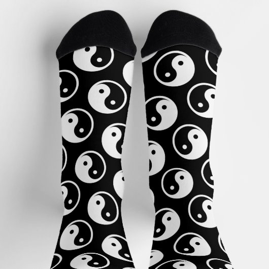 Chaussette Symbole Yin Yang - tatouage solide design 2 (Haut)