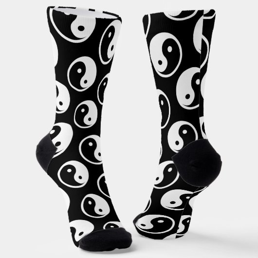 Chaussette Symbole Yin Yang - tatouage solide design 2 (Angulaire)