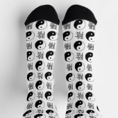 Chaussette SYMBOLE YINyang Blanc Motif chinois (Haut)