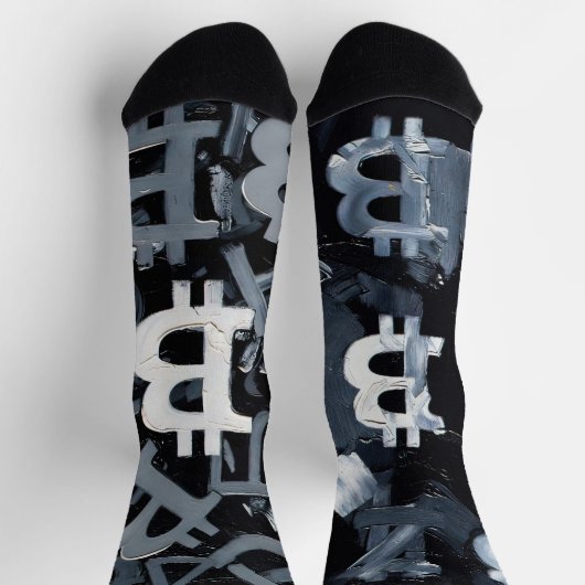 Chaussette Symboles de Bitcoin (Style : A) (Haut)