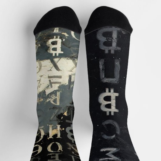 Chaussette Symboles de Bitcoin (Style : E) (Haut)