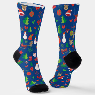 Chaussette symboles de Noël tendance motif de dessin animé fa