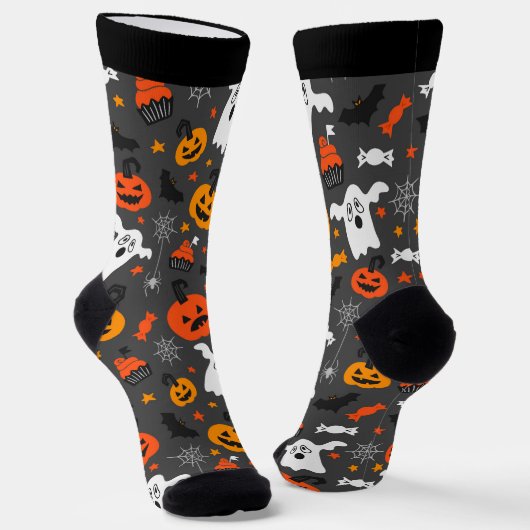 Chaussette Symboles d'Halloween en continu motif (Angulaire)