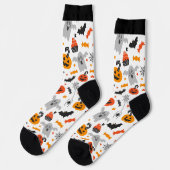 Chaussette Symboles d'Halloween en continu motif 2 (Gauche)