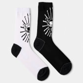 Chaussette Symbolisme des yeux Noir Blanc Crew Chaussettes (Droite)