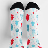 Chaussette Sympa Arbres de Noël Chaussettes de nom personnali (Haut)