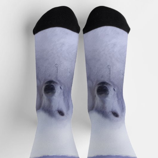 Chaussette Tableau blanc standard de caniche - Art original d (Haut)