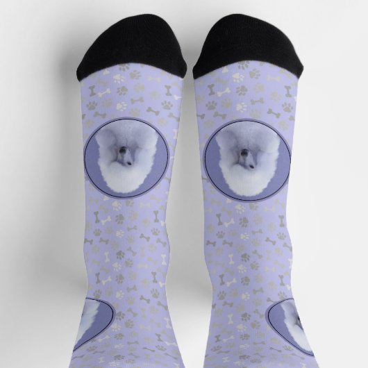 Chaussette Tableau blanc standard de caniche - Art original d (Haut)
