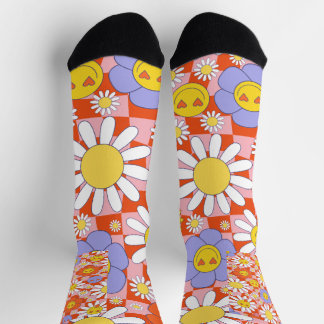 Chaussette Tableau de contrôle floral de marguerite super, an