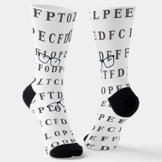 Chaussette Tableau de test oculaire et lunettes d'opticien (Angulaire)