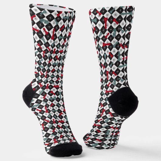 Chaussette Tableau d'échecs rétro (Angulaire)