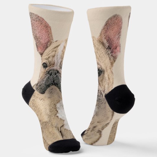 Chaussette Tableau Français Bulldog (Sable) - Joli Original D (Angulaire)