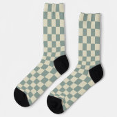 Chaussette Tableau vert et jaune pâle (Gauche)