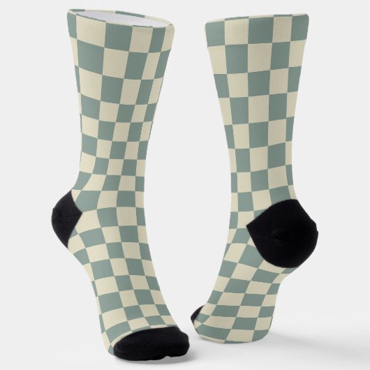 Chaussette Tableau vert et jaune pâle (Angulaire)