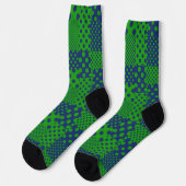 Chaussette Taches à pois verts bleus Patchwork (Gauche)