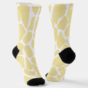 Chaussette Taches de girafe jaune pastel peintes à la main