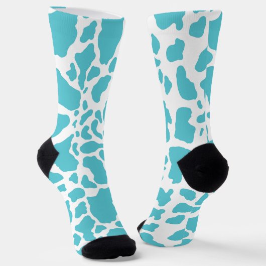 Chaussette Taches de vache bleues et blanches (Angulaire)