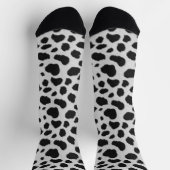 Chaussette Taches de vache noire et blanche texture motif fau (Haut)