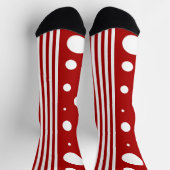 Chaussette Taches et rayures rouges et blanches (Haut)