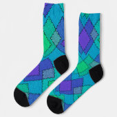 Chaussette Taches texturées traits multicolores (Gauche)