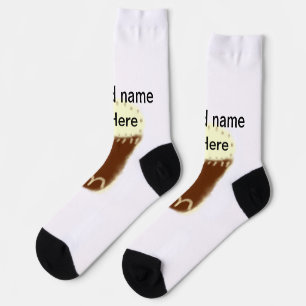 Chaussette Tambour aquarelle jaune marron ajouter nom dessiné