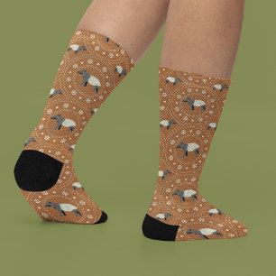 Chaussette Tapir Malais Cinnamon Orange Motif