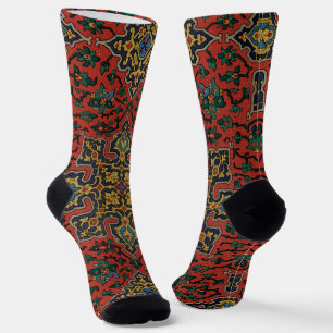 Chaussette Tapis Perse Rouge Bleu Classique