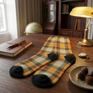 Chaussette Tartan à carreaux de la récolte d'automne chaud