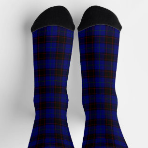 Chaussette Tartan bleu noir à carreaux à la maison