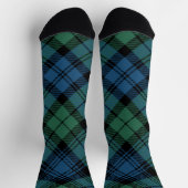 Chaussette Tartan Blue Green Rustic Campbell Plaid (Haut)