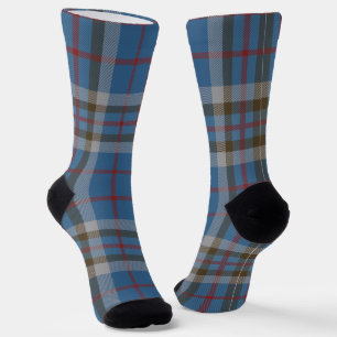 Chaussette Tartan Clan Thompson Bleu Gris