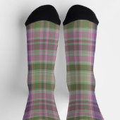 Chaussette Tartan classique vert et lilas. (Haut)