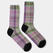 Chaussette Tartan classique vert et lilas. (Droite)